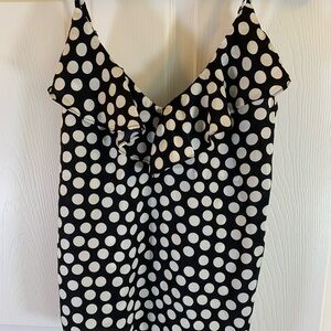 Banana Republic Black & White Polka Dot Ruffled Cami Top Size XS